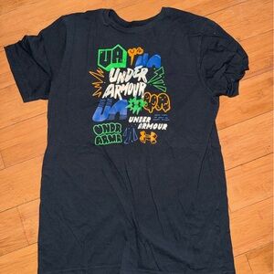 Under Armour Black Tee with Multicolor Graphic